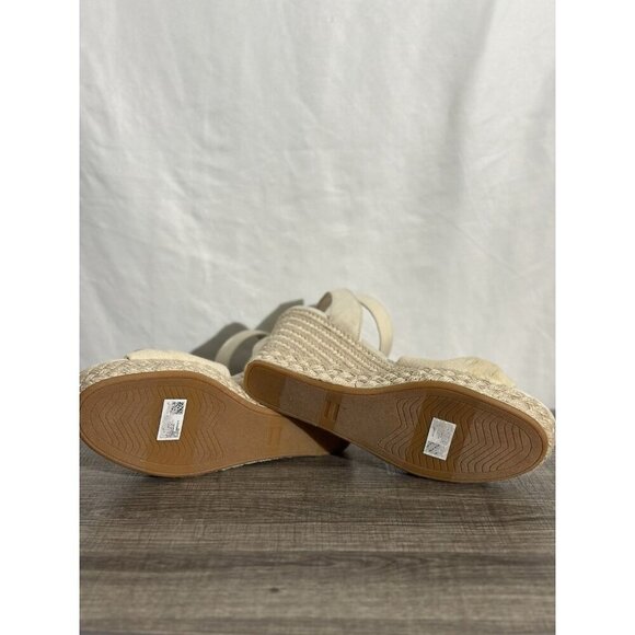 Toms Marisela Wedge Sandals Natural Slubby Woven Size 11 - Picture 11 of 16